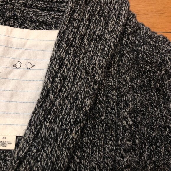 Anthropologie Canary Soft Wool Blend Cable Knit Gray Cardigan Size S/P - Picture 9 of 12